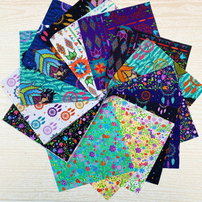 Dream Catcher Charm Pack | 38 x 5" Squares | 100% Cotton