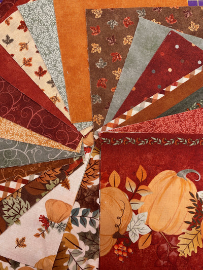 Autumn Pumpkins Charm Pack | 40 x 5" Squares | 100% Cotton