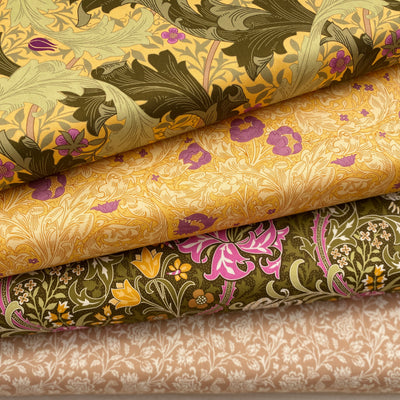 William Morris Olive Orchard Brentwood Bundle | Organic Cotton Quilting Fabric