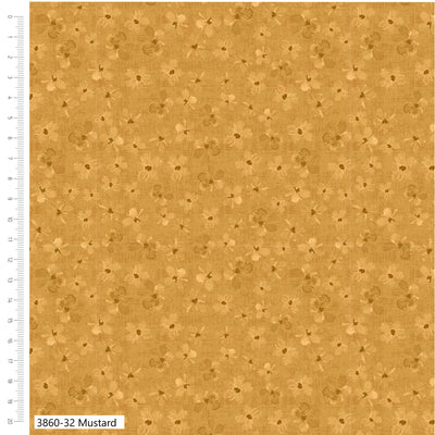 Petal Palette Mustard Quilting Cotton Fabric – Debbie Shore 3860-32