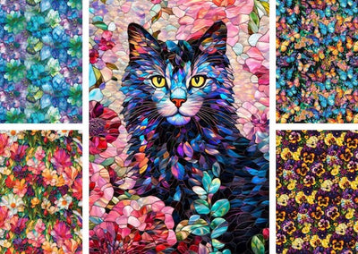 Camelot Fabrics, Gigi in the Garden Panel and Floral Cotton Fabric Pack