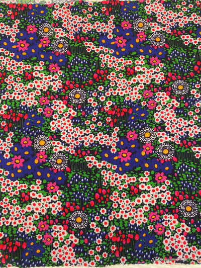 Viscose Purple Floral Print Remnant