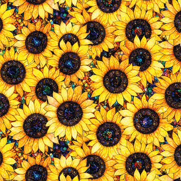 Camelot Fabrics, Yellow Sunflowers , Sonny in the Sunflowers Cotton Fabric