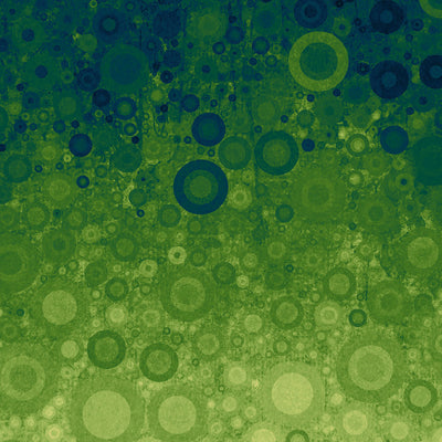 Camelot Fabrics, Abstract Circles Green, Sonny in the Sunflowers Cotton Fabric