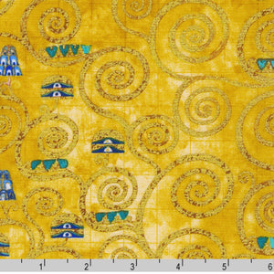 Robert Kaufman, Gold Swirls Gustav Klimt, Cotton Fabric