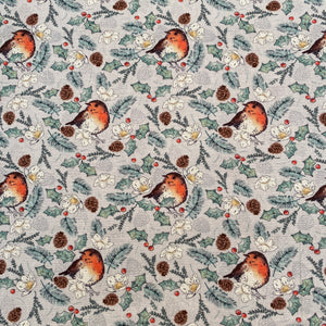 Craft Cotton, Robin and Holly Christmas, Christmas Cotton Fabric