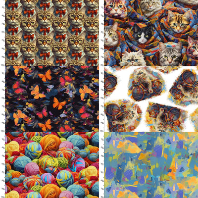 3 Wishes Fabric, Purrfectly Playful Cotton Fabrics Bundles