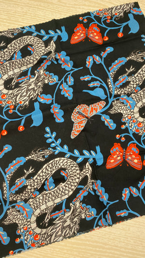 Dragon Cotton Lawn Fabric Remnant