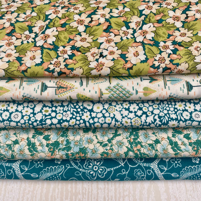 Liberty Quilting Cotton Fabric, Tree of Life, Floral Glade Fabric Bundle