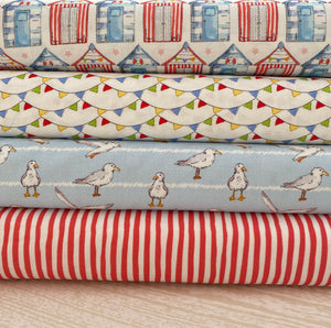 Craft Cotton Sundaes By the Sea, Beach Hut Bundle Cotton Fabric