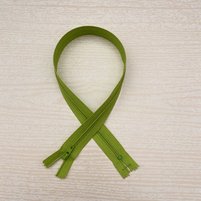 Closed End Zips Lime Green
