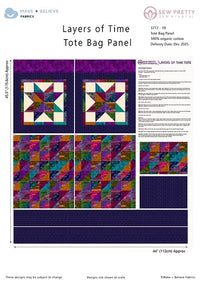 Sew Pretty Sew Mindful – Layers of Time Tote Bag Panel | Organic Cotton Quilting Fabric