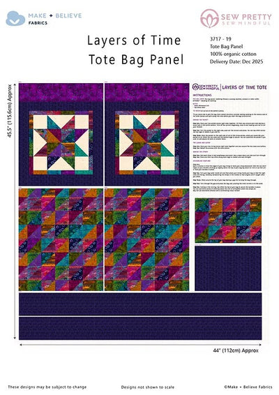 Sew Pretty Sew Mindful – Layers of Time Tote Bag Panel | Organic Cotton Quilting Fabric