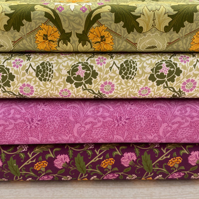 William Morris Olive Orchard Fritillary Bundle | Organic Cotton Quilting Fabric