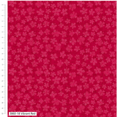 Petal Palette Vibrant Red Quilting Cotton Fabric – Debbie Shore 3860-18