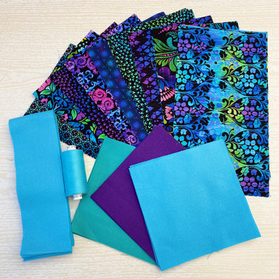 Blue Bubble Gum Quilt Kit Beginner Friendly Kit