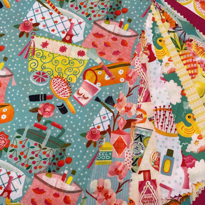Petite Patchwork Pack, Bubble Bath Cotton Fabrics