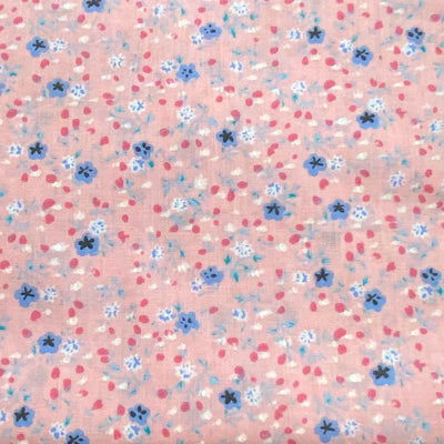 Pretty Pink Floral Polycotton