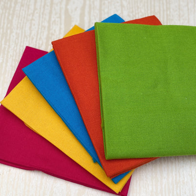 Brights, Solid Colours Cotton Canvas Fat Quarters