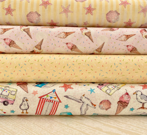 Craft Cotton Sundaes By the Sea, Ice Creams Bundle Cotton Fabric