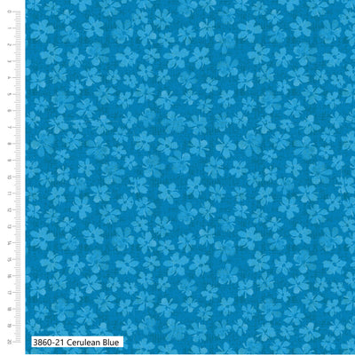 Petal Palette Cerulean Blue Quilting Cotton Fabric – Debbie Shore 3860-21