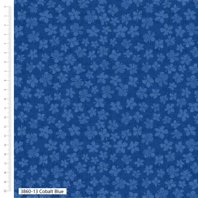 Petal Palette Cobalt Blue Quilting Cotton Fabric – Debbie Shore 3860-13