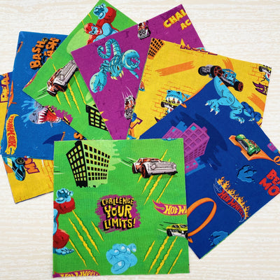 Hot Wheels Charm Pack | 30 x 5" Squares | 100% Cotton