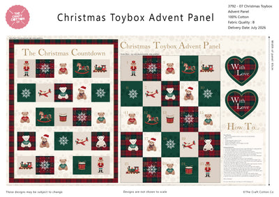 Christmas Toy Box – Tartan Bears Advent Calendar Panel | Craft Cotton Co