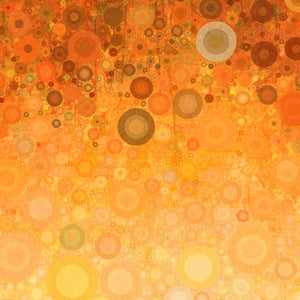 Camelot Fabrics, Abstract Circles Yellow, Sonny in the Sunflowers Cotton Fabric