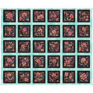 Butterflies and Floral Picture Quilting Panel