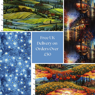 3 Wishes Fabric, C'est Magnifique Quilting Panel Cotton Fabric