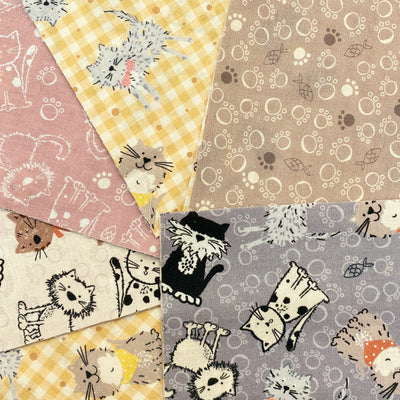 Ruff and Tumble Cats Charm Pack | 30 x 5" Squares | 100% Cotton