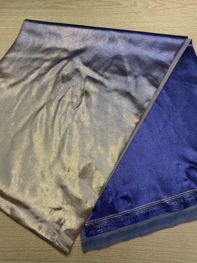 Metallic Blue and Silver Ombré Lycra Fabric Remnant