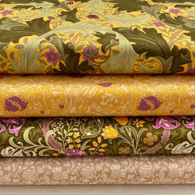 William Morris Olive Orchard Brentwood Bundle | Organic Cotton Quilting Fabric