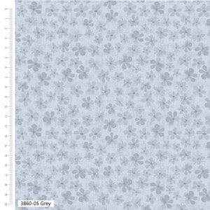Petal Palette Grey Quilting Cotton Fabric – Debbie Shore 3860-05