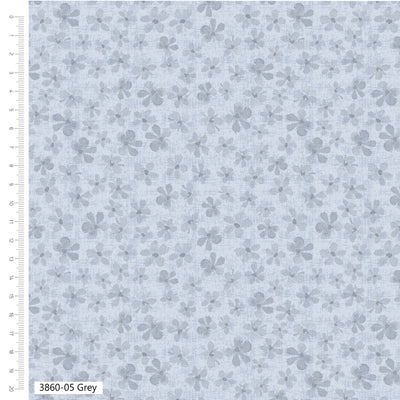 Petal Palette Grey Quilting Cotton Fabric – Debbie Shore 3860-05