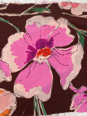 Viscose Large Pink Floral Remnant