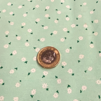 Pale Green Floral Polycotton