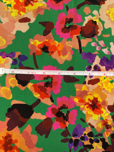 Viscose Green Floral Remnant
