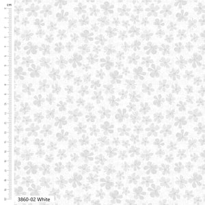 Petal Palette White Quilting Cotton Fabric – Debbie Shore 3860-02