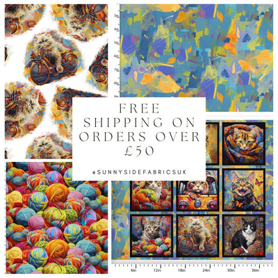 3 Wishes Fabric, Bold Butterflies Black,  Purrfectly Playful, Cotton Fabric