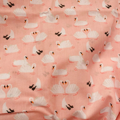 Pink Swans Polycotton