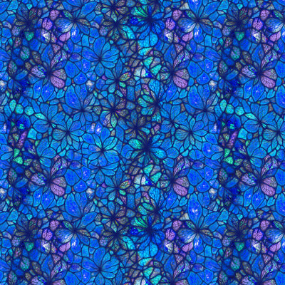 Camelot Fabrics, Abstract Circles Blue, Sonny in the Sunflowers Cotton Fabric