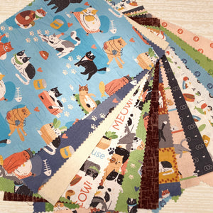 Petite Patchwork Pack, Here Kitty Kitty Cotton Fabrics