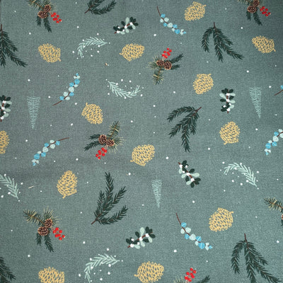 Craft Cotton, Pine Cones, Christmas Cotton Fabric