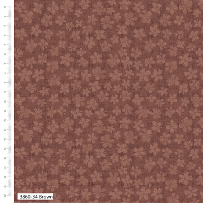 Petal Palette Brown Quilting Cotton Fabric – Debbie Shore 3860-34