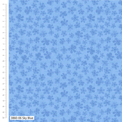 Petal Palette Sky Blue Quilting Cotton Fabric – Debbie Shore 3860-06