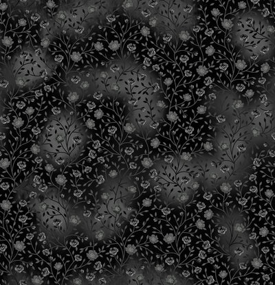 Fin Fabrics Bloom and Blend Black Cotton Fabric