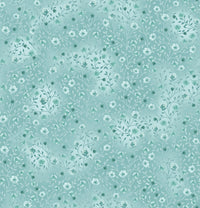 Fin Fabrics Bloom and Blend Aqua Blue Cotton Fabric