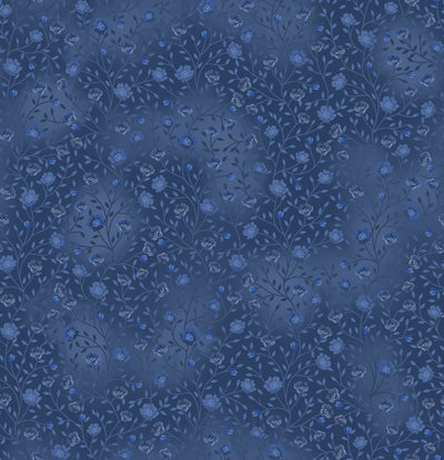 Fin Fabrics Bloom and Blend Navy Blue Cotton Fabric